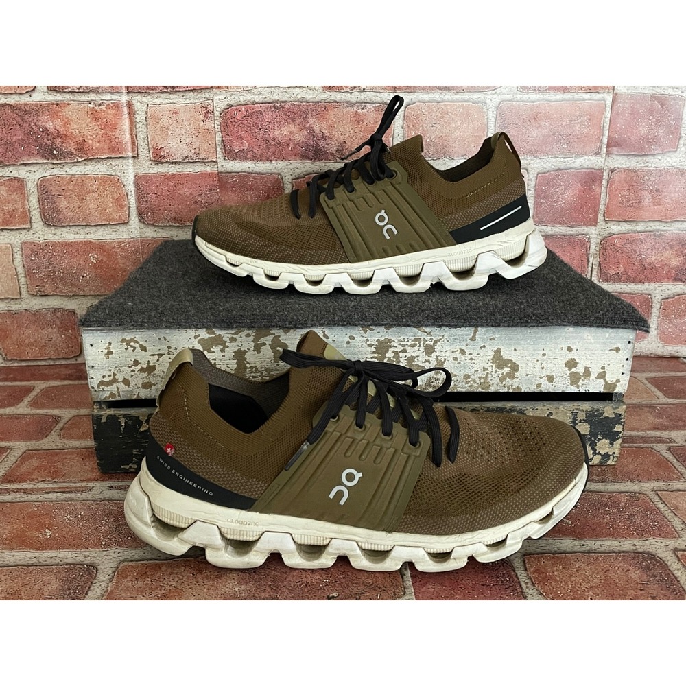 On Cloudswift Mens 10.5 Running Shoes Olive Green Helion CloudTec 3MD10561021